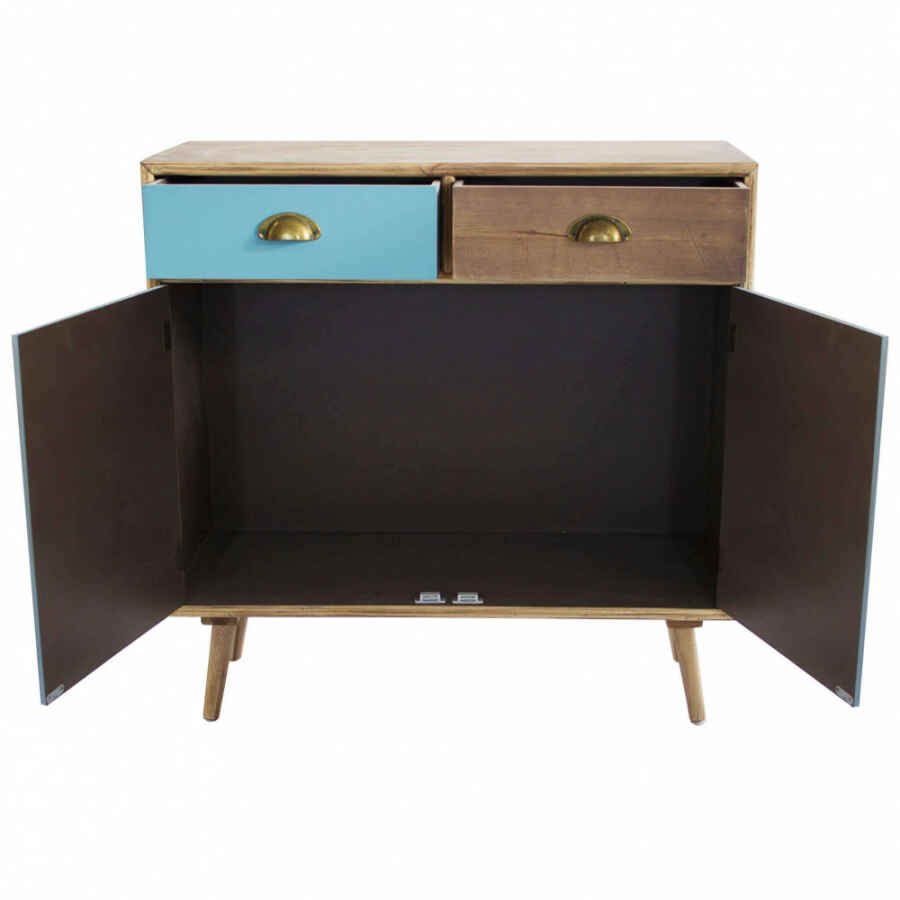 Mobiletto multicolore in Legno,MDF cm 80x35x63 – HALLAM
