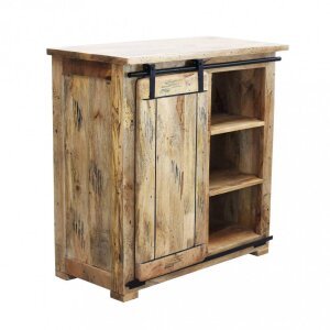 Mobiletto per soggiorno Industrial in Legno cm 90x45x90 – RICK
