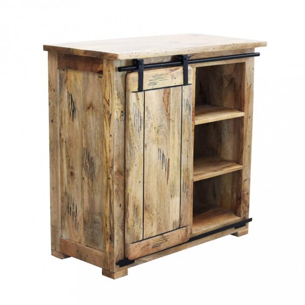 Mobiletto per soggiorno Industrial in Legno cm 90x45x90 – RICK