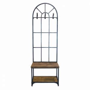 Appendiabiti con panca in Acciaio,Legno cm 63,5x41x191 – ERLE