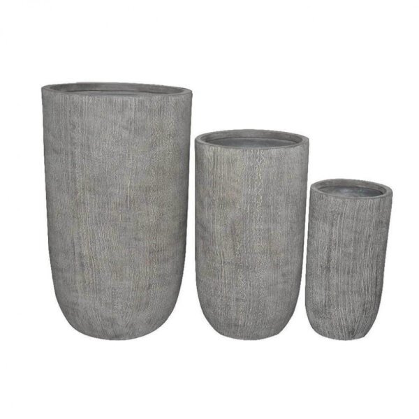 Set di 3 vasi in Fibra di argilla cm 44x43x79 – ELTON