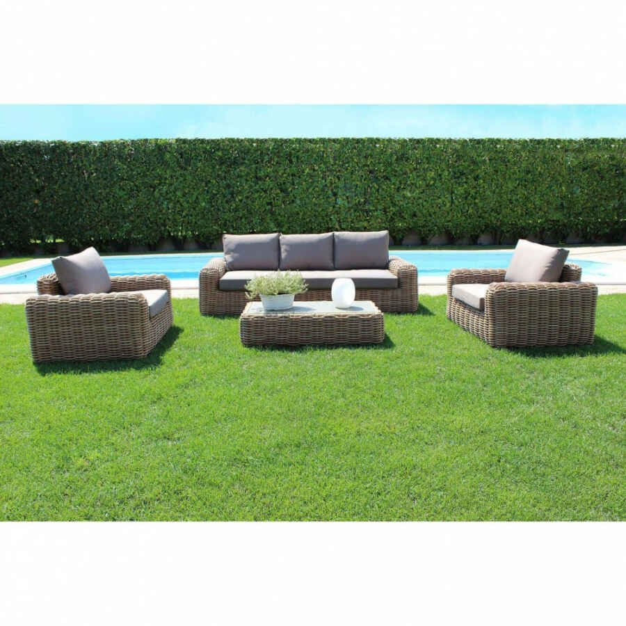 Salotto da Giardino 5 posti con Tavolino in Alluminio,Wicker – RALPHIE