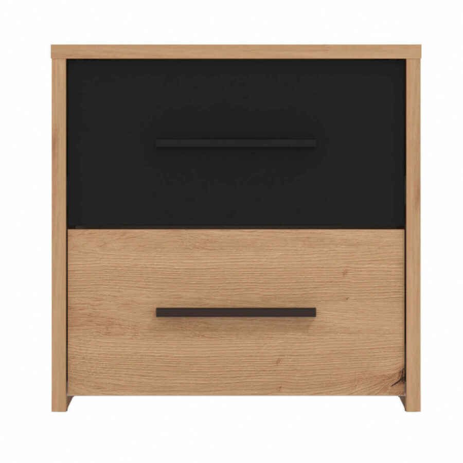 comodino due cassetti moderno minimal in legno cm 42 x 33,2 x 42,1 h – TIMBER