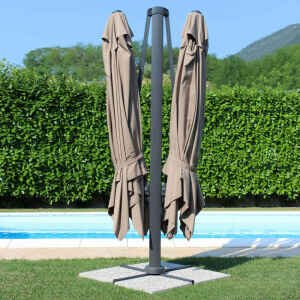 Ombrellone doppio da Giardino 3×3 in alluminio,poliestere – DUBLE