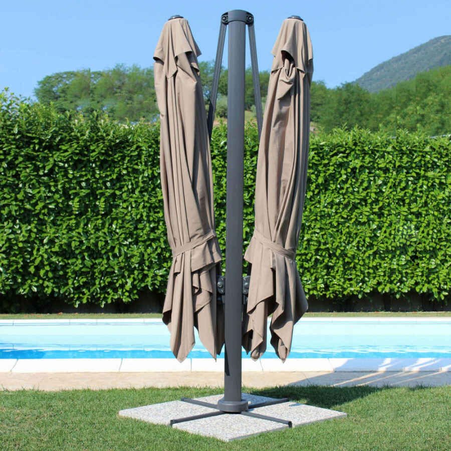 Ombrellone doppio da Giardino 3×3 in alluminio,poliestere – DUBLE