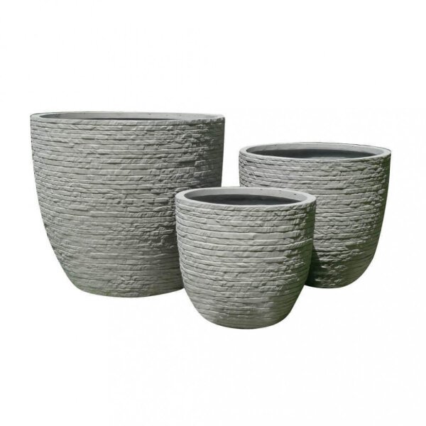 Set di 3 vasi da Giardino in Fibra di argilla cm 44x44x39 – DUDLEY