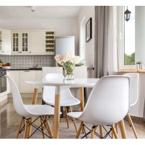 Sedia per Sala da Pranzo scandinava in Legno,Acciaio,Plastica cm 53x47x82 – NOAH