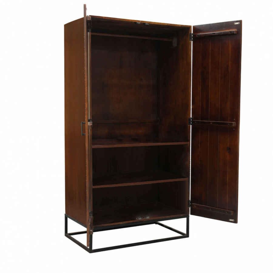 Armadio con decoro 2 ante in Legno,Metallo cm 96x56x186 – WHITAKER