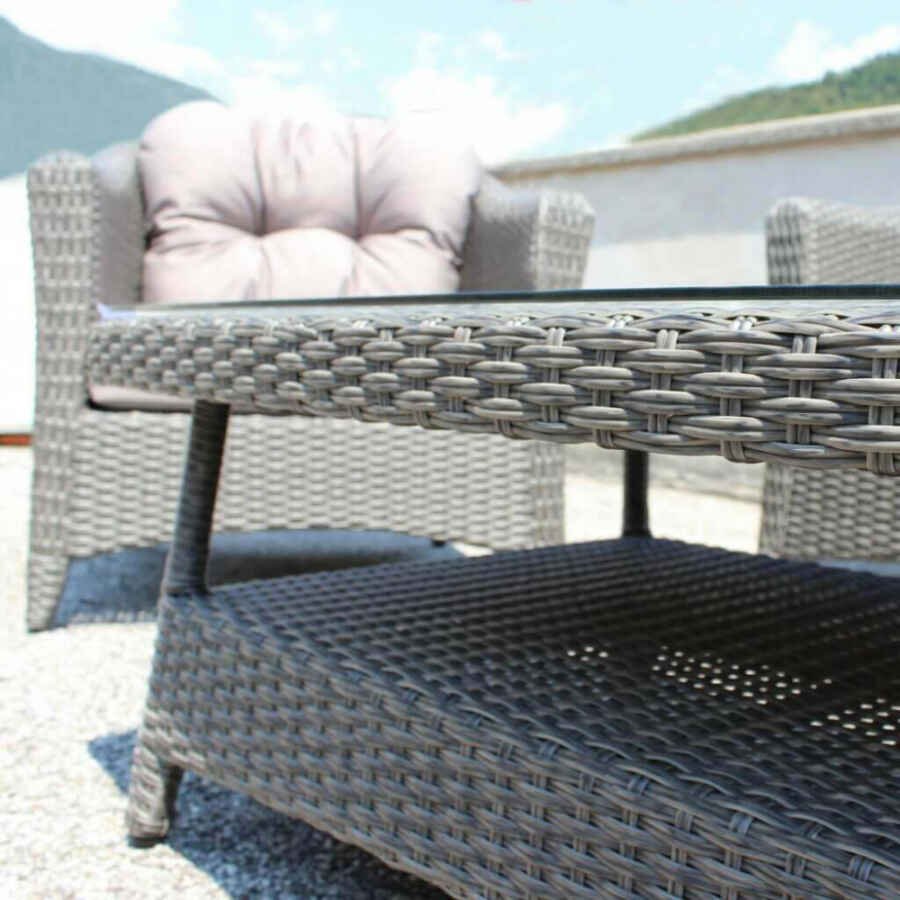 Salotto da Giardino con cuscini 4 posti in Alluminio,Wicker – BRODY