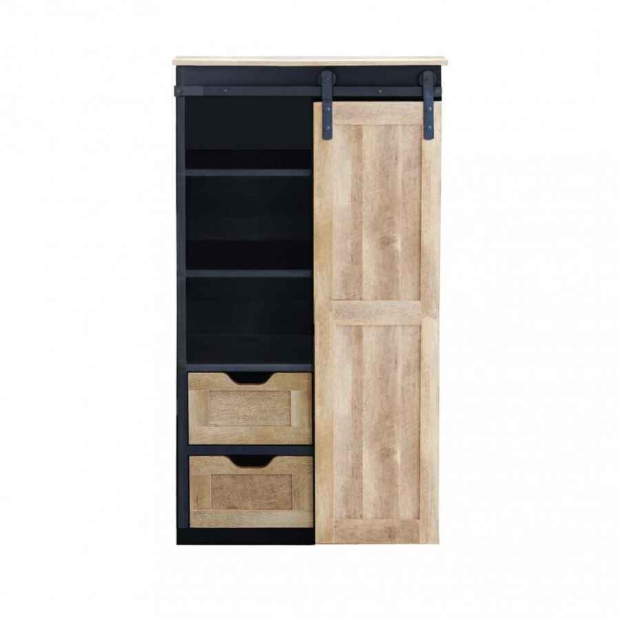 Dispensa per soggiorno Industrial in Legno,Acciaio cm 80x160x40 – TREY