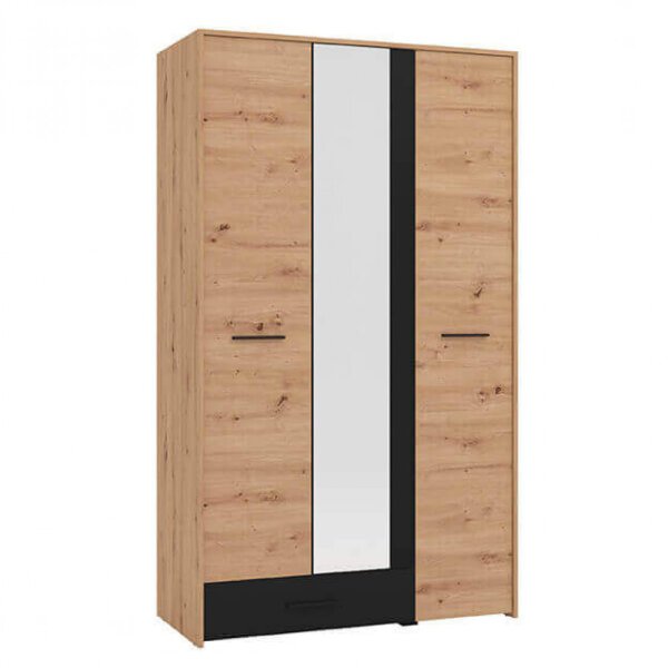 armadio tre ante moderno minimal in legno cm 119 x 53 x 203,7 h – CAD