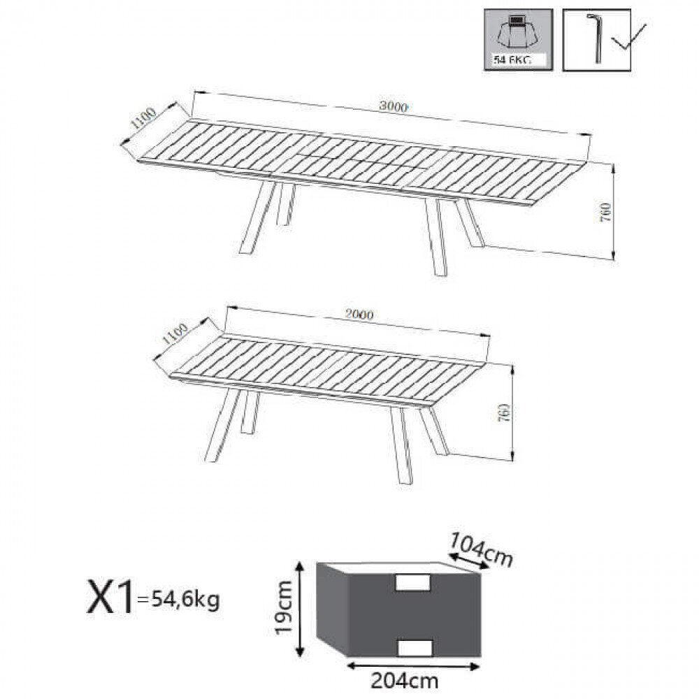 Tavolo da Giardino Allungabile 200-300×110 – WARD