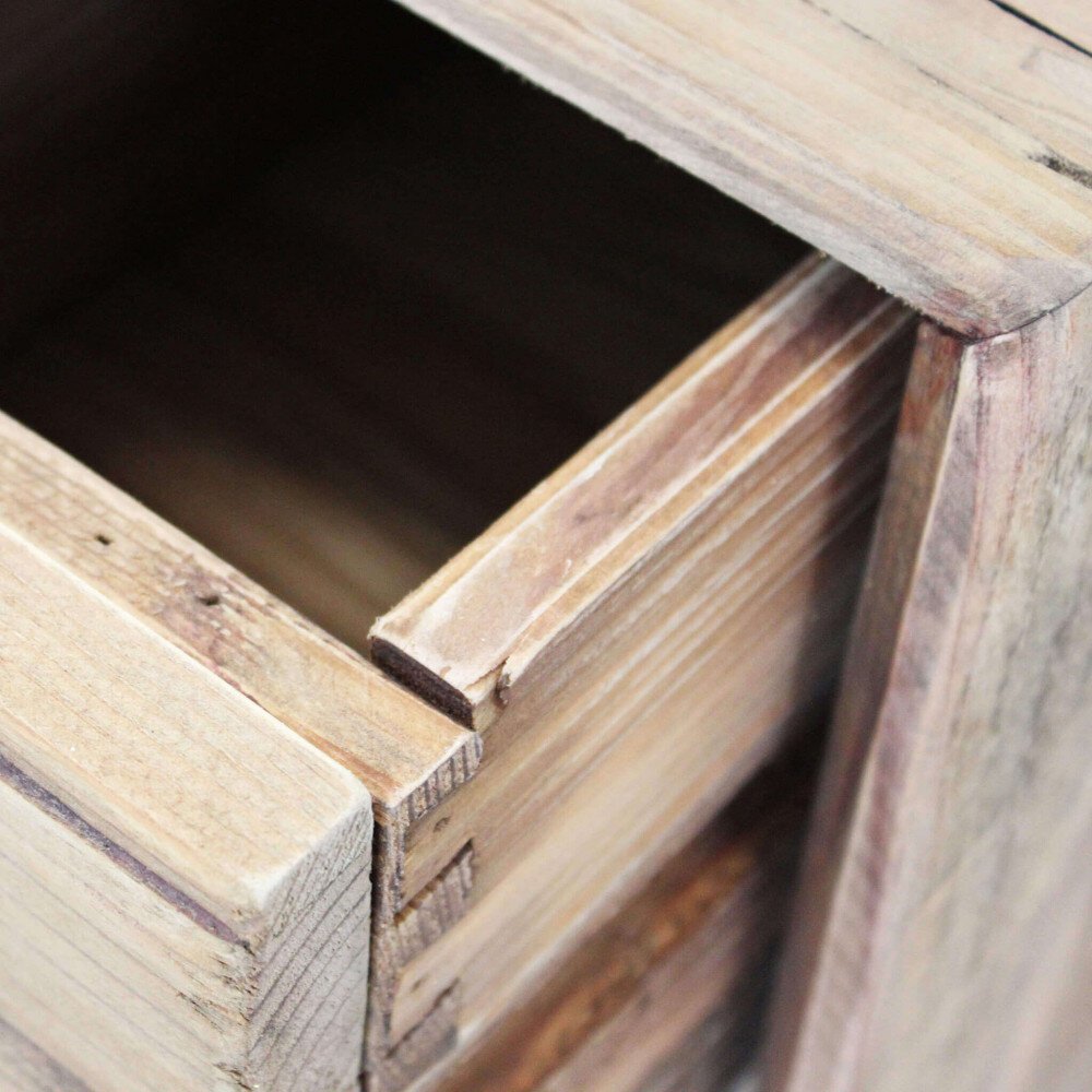 Cassettiera con 4 cassetti in Pino riciclato cm 110x48x92 – PINE