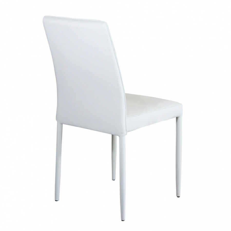 Sedia da Pranzo Moderna in Ecopelle,Acciaio cm 40x44x91,5 – NIGEL