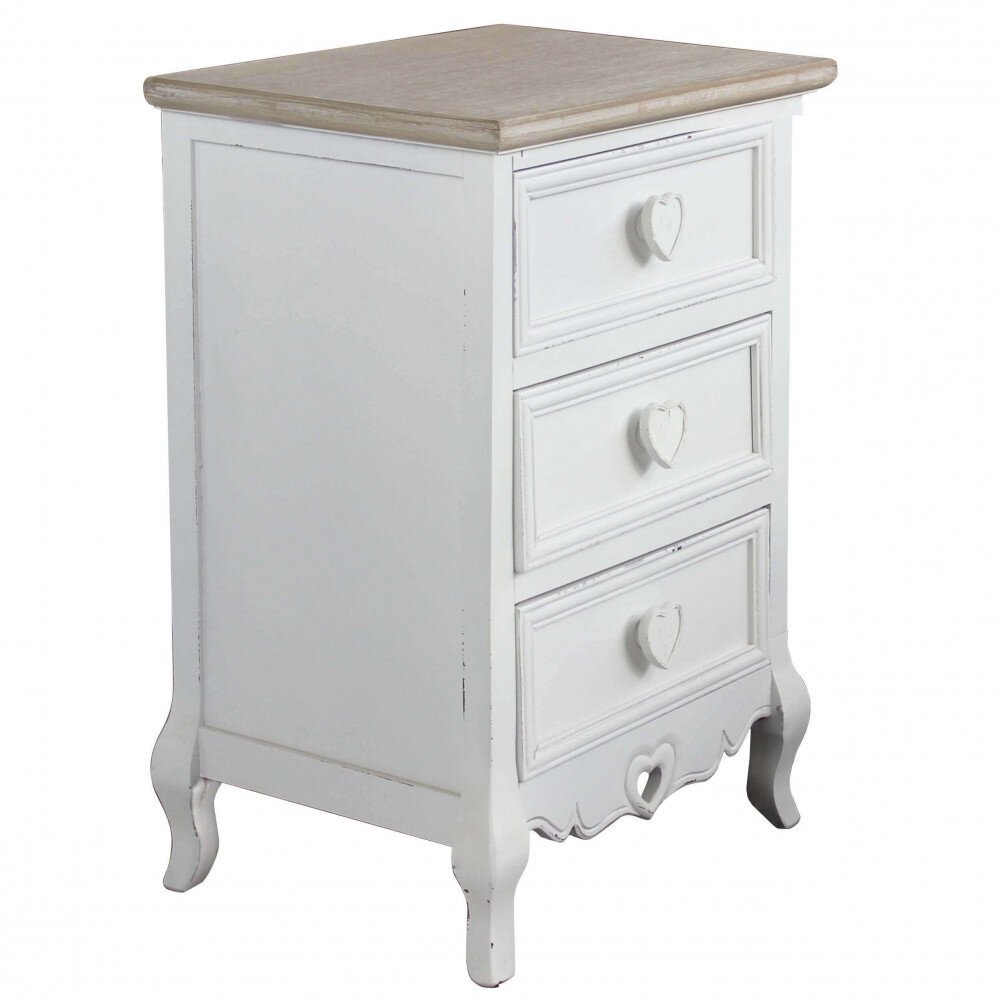 Mobiletto 3 cassetti shabby chic in Legno cm 45x34x66 – WOLF