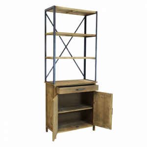 Libreria Industrial in Legno,Metallo cm 73,5×37,5×186 – TERRENCE