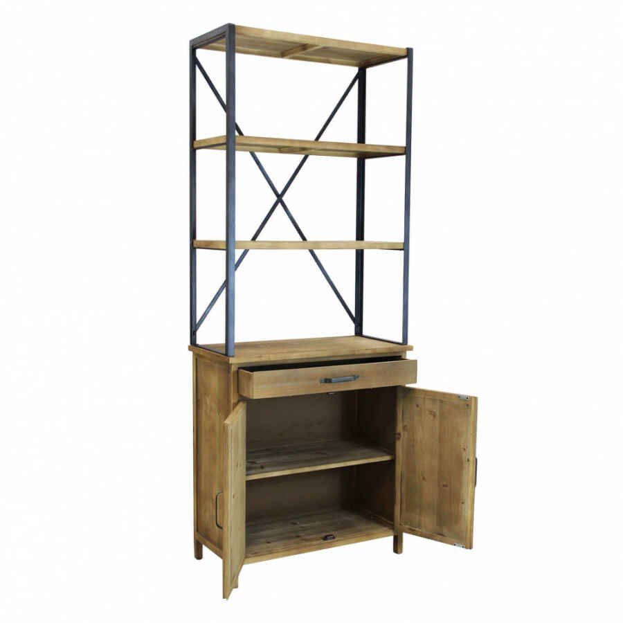 Libreria Industrial in Legno,Metallo cm 73,5×37,5×186 – TERRENCE