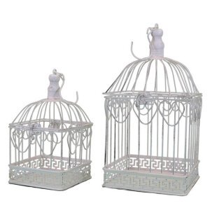 Set di 2 gabbie rettangolari in Acciaio cm 18,5x19x42 – HUBERT