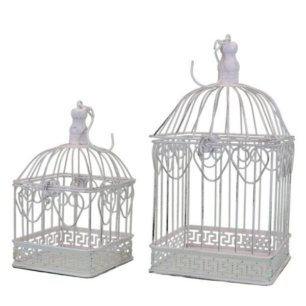 Set di 2 gabbie rettangolari in Acciaio cm 18,5x19x42 – HUBERT