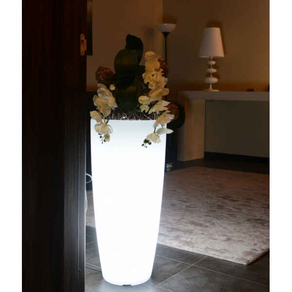 Vaso luminoso RGB con pannello solare cm 33x33x70 – LUCIUS