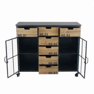 Madia Industrial in Acciaio,Legno cm 98,5×38,5×84 – DORAN