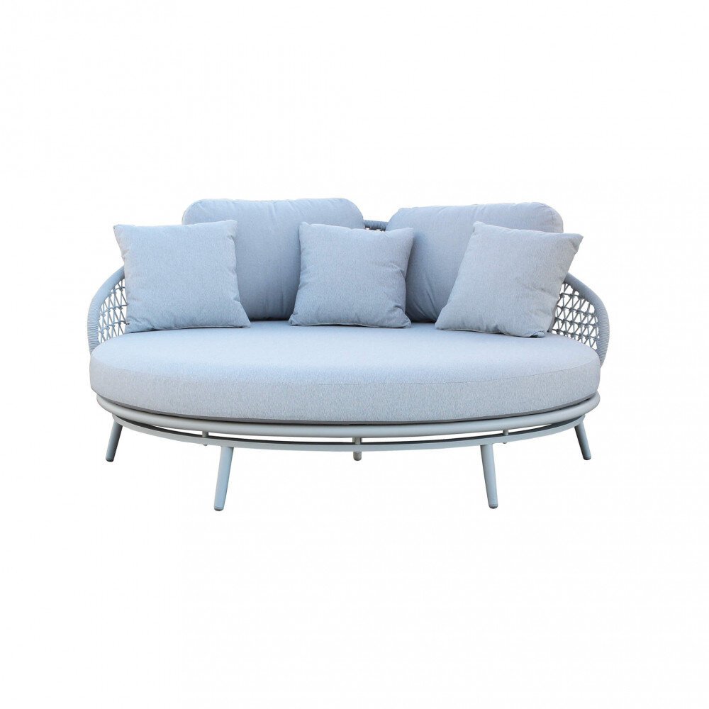Divano da Giardino circolare con cuscini in Alluminio cm 183x180x84 – RAY