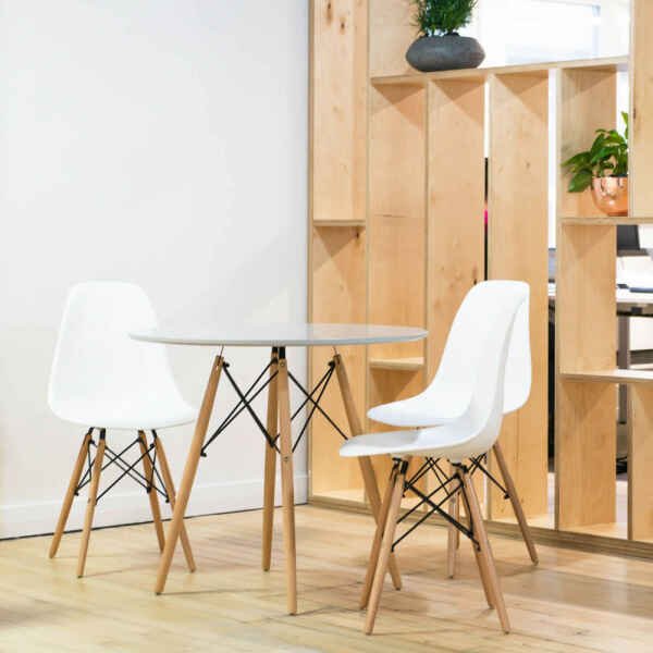 Tavolo da Pranzo Rotondo con piano in ABS cm 80 – GLADWYN