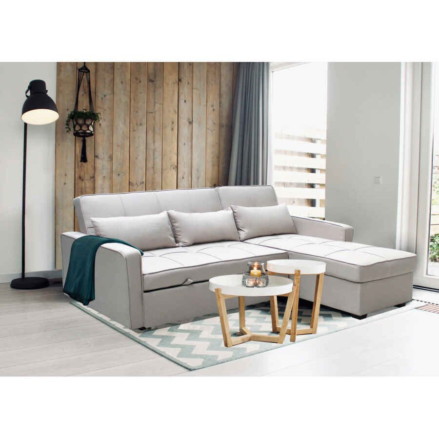 Divano Letto con penisola in Tessuto cm 210x164x89 – RANDAL
