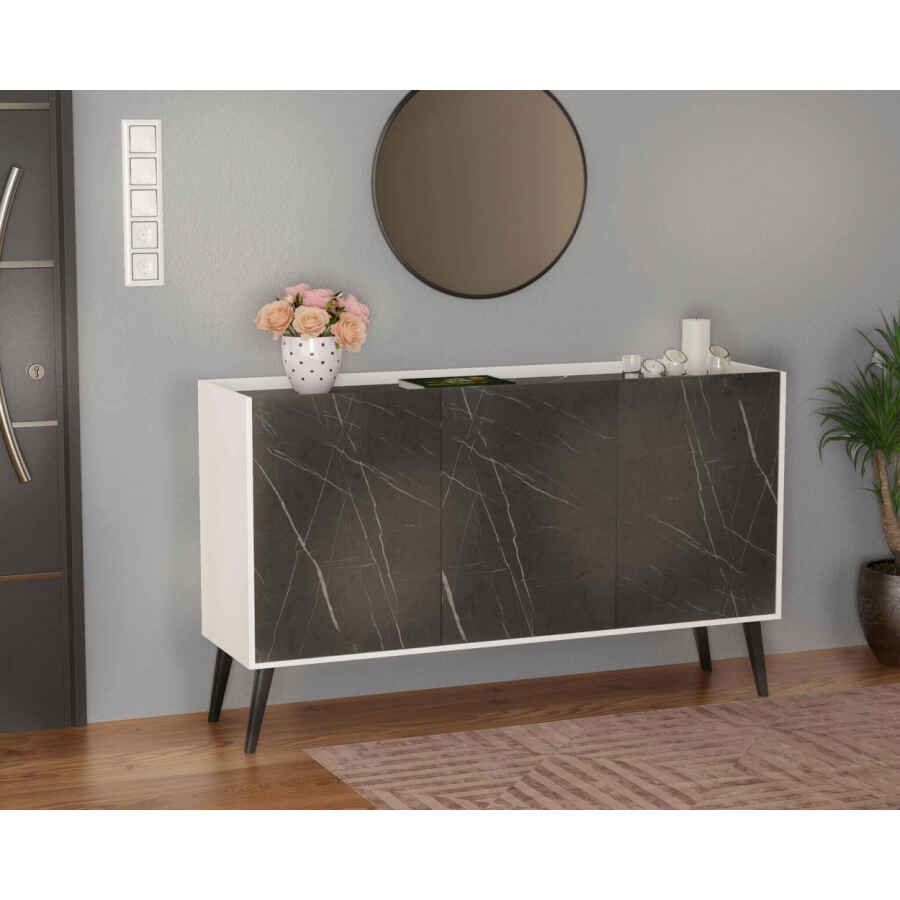 Madia di design con 3 ante in Truciolare cm 150×41,5×78 – THOMAS