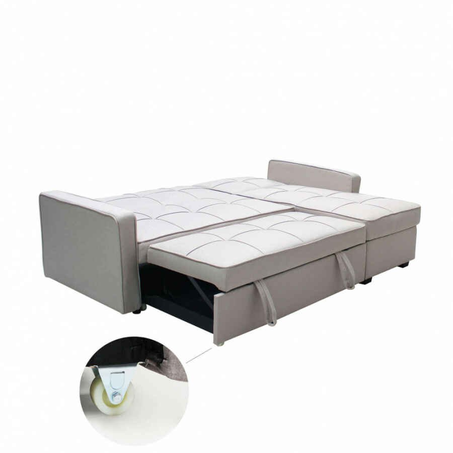 Divano Letto con penisola in Tessuto cm 210x164x89 – RANDAL