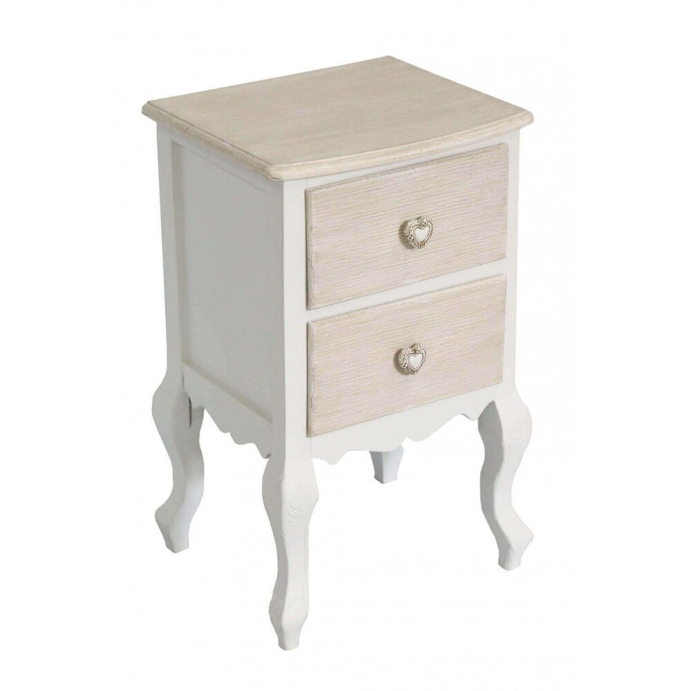 Mobiletto 2 cassetti shabby chic in MDF cm 40x32x66,5 – CRAIG