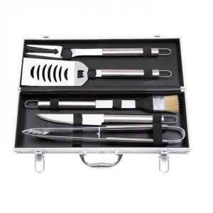 Valigetta Attrezzi per Barbecue con 5 accessori in Alluminio cm 48,5x20x7,8 – ROY