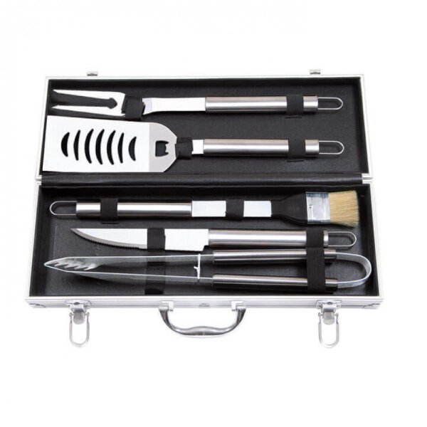 Valigetta Attrezzi per Barbecue con 5 accessori in Alluminio cm 48,5x20x7,8 – ROY