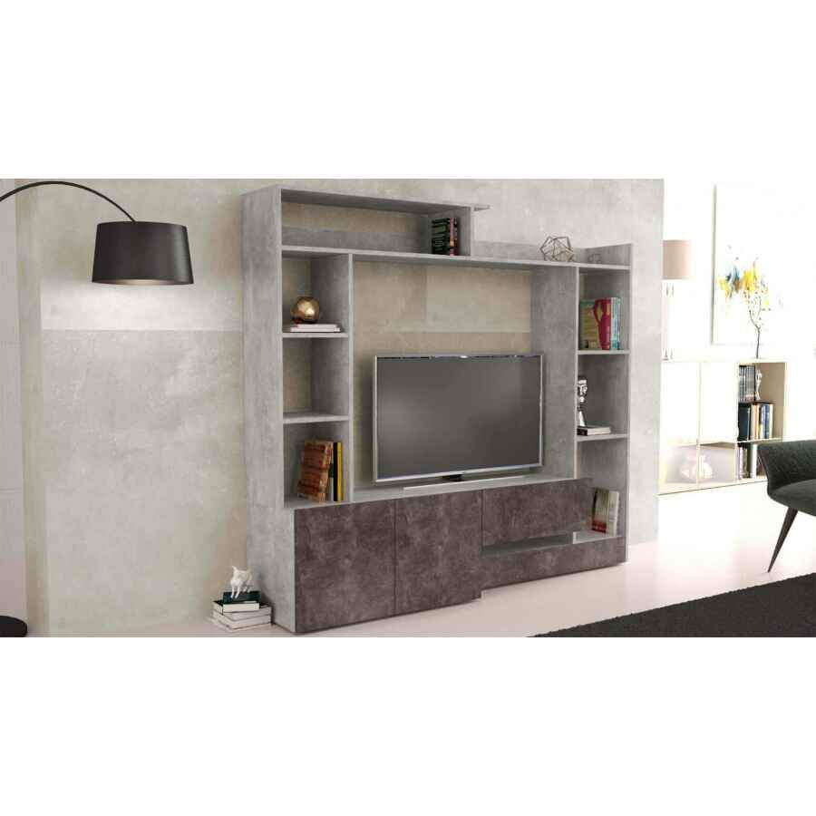 Parete Attrezzata per Soggiorno in Truciolare cm 180x40x165 – THEO