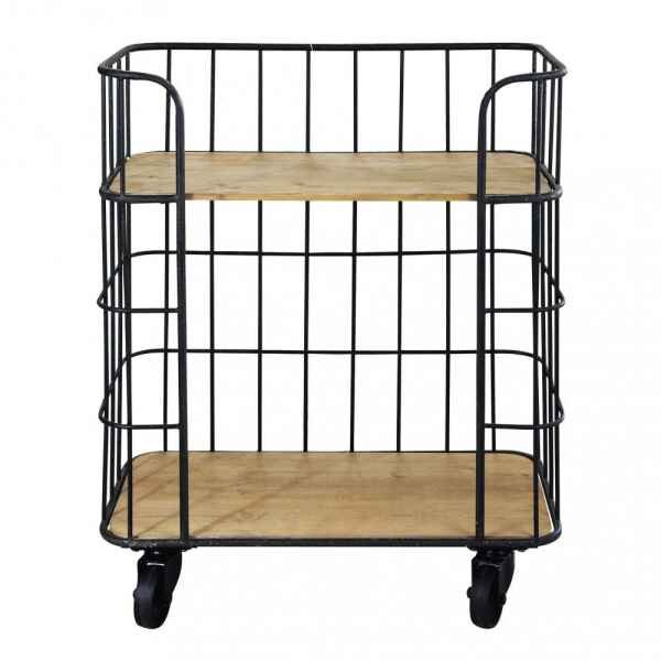 Scaffale Industrial con ruote in Legno,Metallo cm 72x39x87 – DALLAS