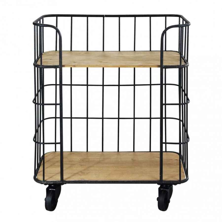 Scaffale Industrial con ruote in Legno,Metallo cm 72x39x87 – DALLAS