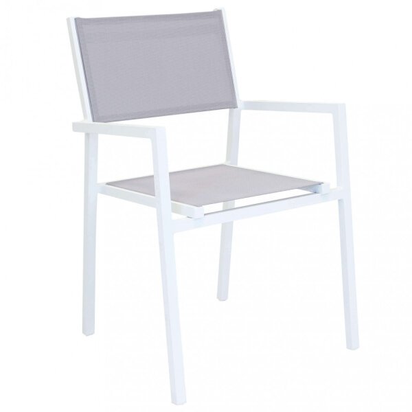 Poltrona da Giardino Impilabile in Alluminio,Textilene cm 55x57x85 – LEX