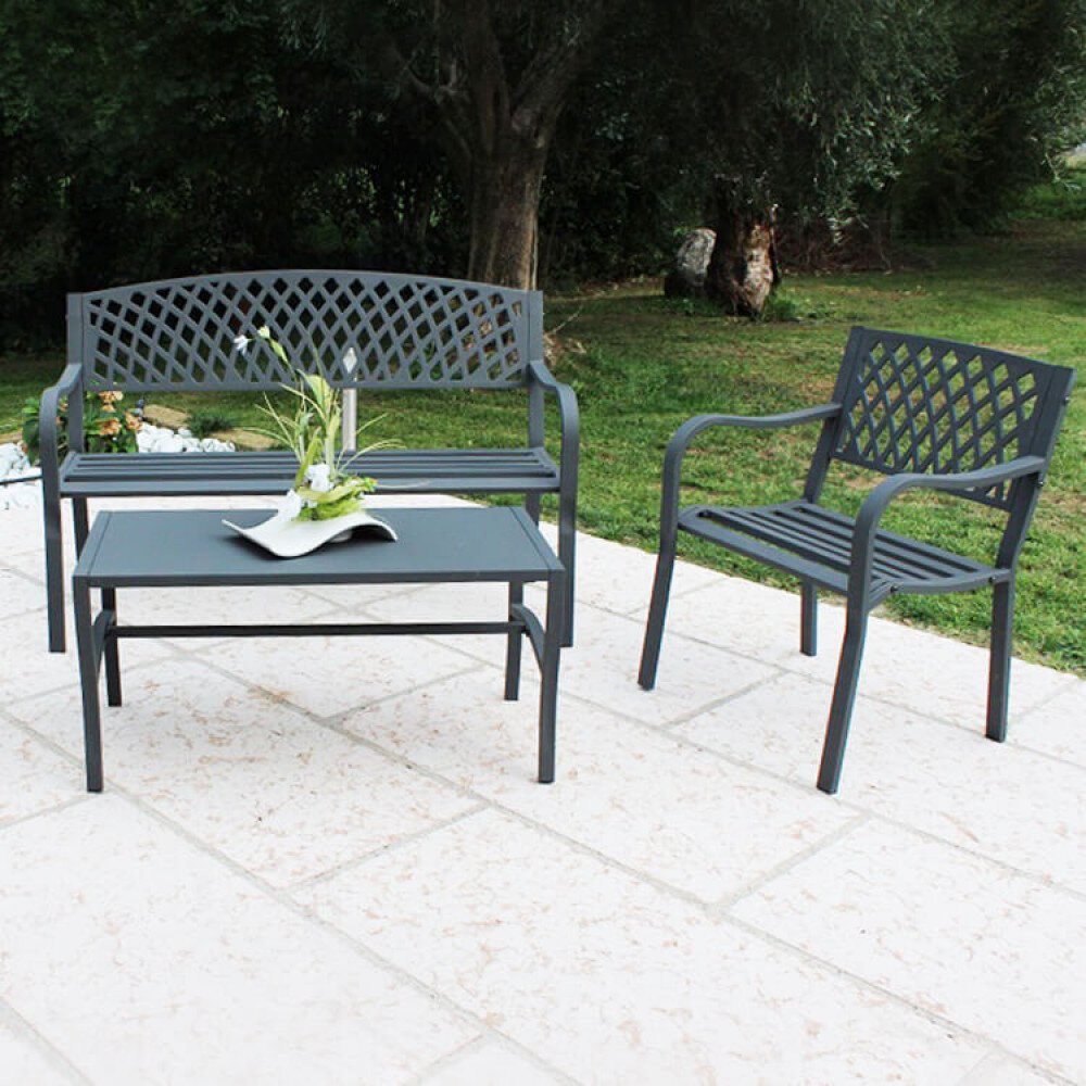 Poltrona da Giardino in Acciaio,Acciaio cm 60x83x56 – SHELDON