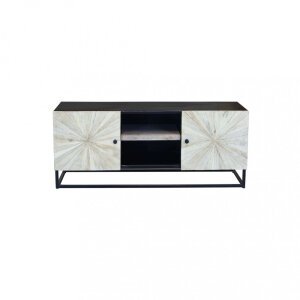 Porta tv per soggiorno Industrial in Legno,Metallo cm 140x46x56 – WILFORD
