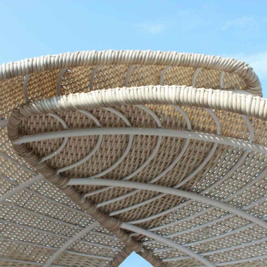 Divano Rotondo da esterno con cuscini in Wicker,Alluminio cm 210x180x192 – DOMINIC