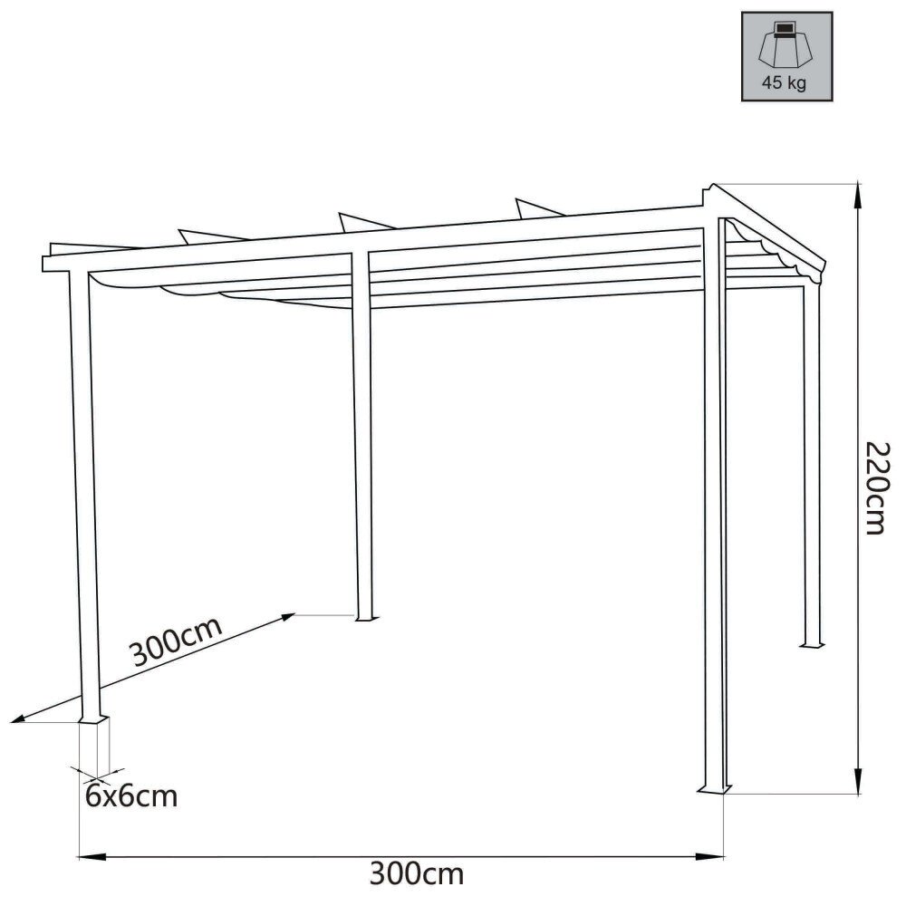 Gazebo da Giardino 3×3 in acciaio,poliestere – BRENNAN