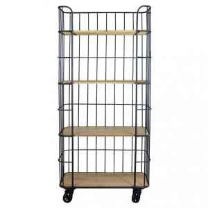 Scaffale Industrial con ruote in Legno,Metallo cm 77x40x168 – BRAXTON