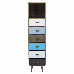 Cassettiera per soggiorno Industrial in Legno cm 40×36,5×144 – WILLY