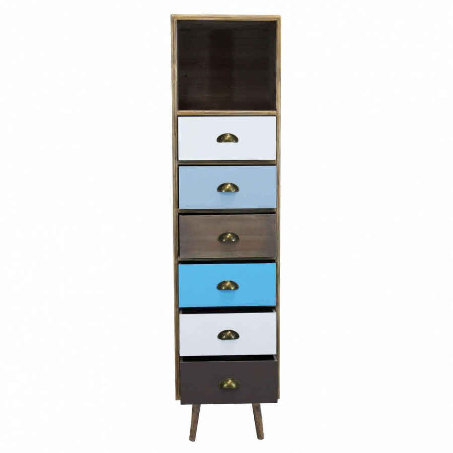 Cassettiera per soggiorno Industrial in Legno cm 40×36,5×144 – WILLY