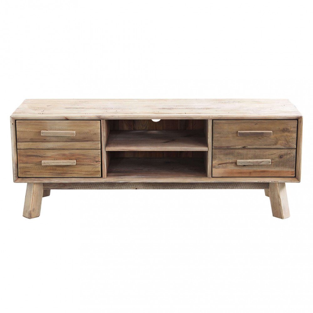 Porta tv con 4 cassetti in Pino riciclato cm 130x40x48 – PINE