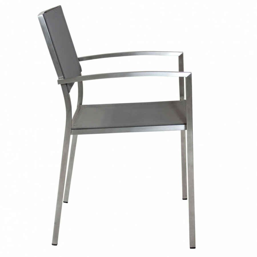 Poltrona da Giardino Impilabile in Acciaio,Textilene cm 56x54x83 – DOLPH