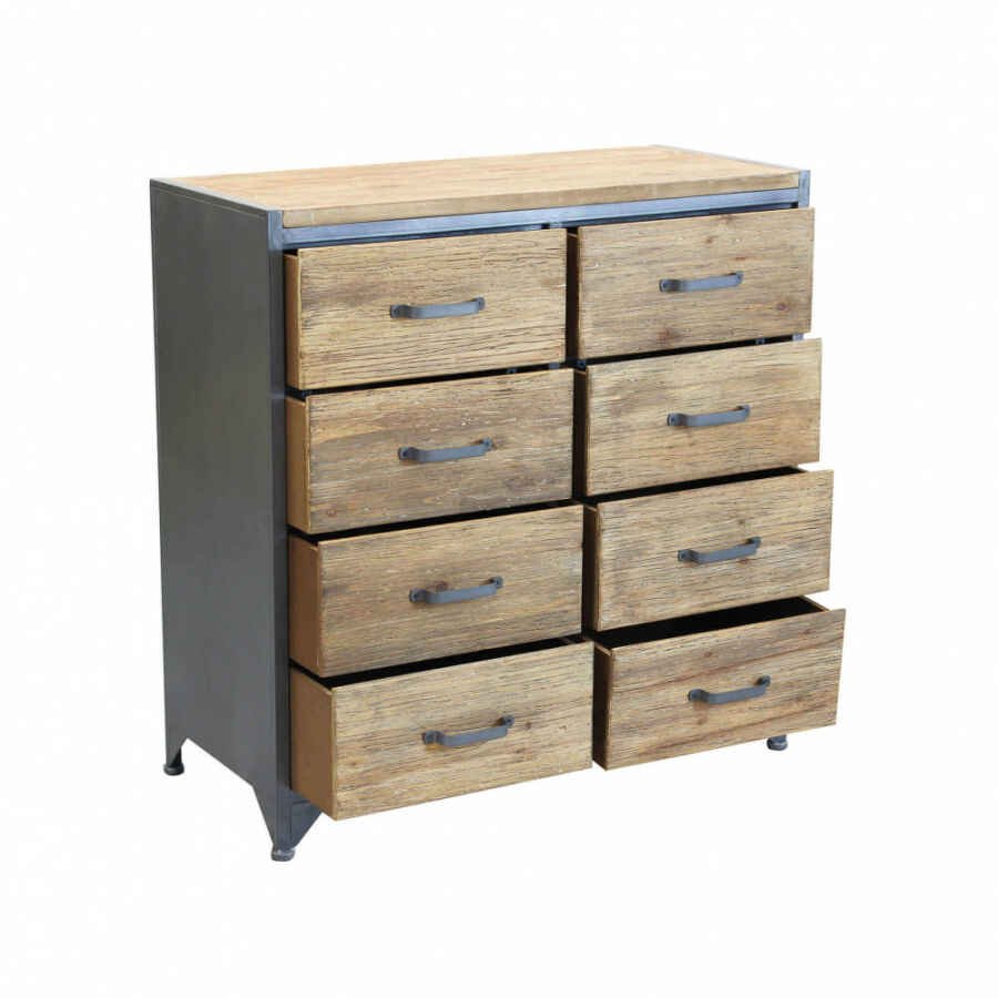 Cassettiera in Legno,Metallo cm 81,5x38x82,5 – TRISTAN