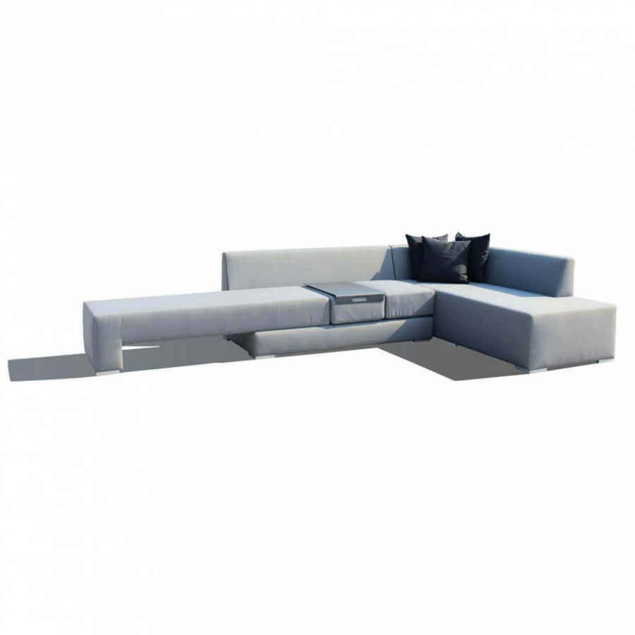 Divano da Giardino angolare con tavolino in Alluminio,Poliestere cm 150x78x69 – FORD