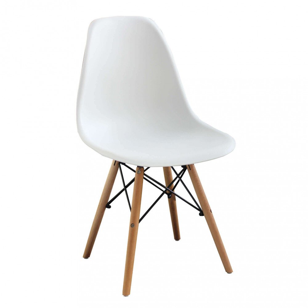 Sedia per Sala da Pranzo scandinava in Legno,Acciaio,Plastica cm 53x47x82 – NOAH