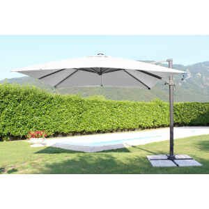 Ombrellone da Giardino decentrato con led 3×4 in alluminio,poliestere – RENO